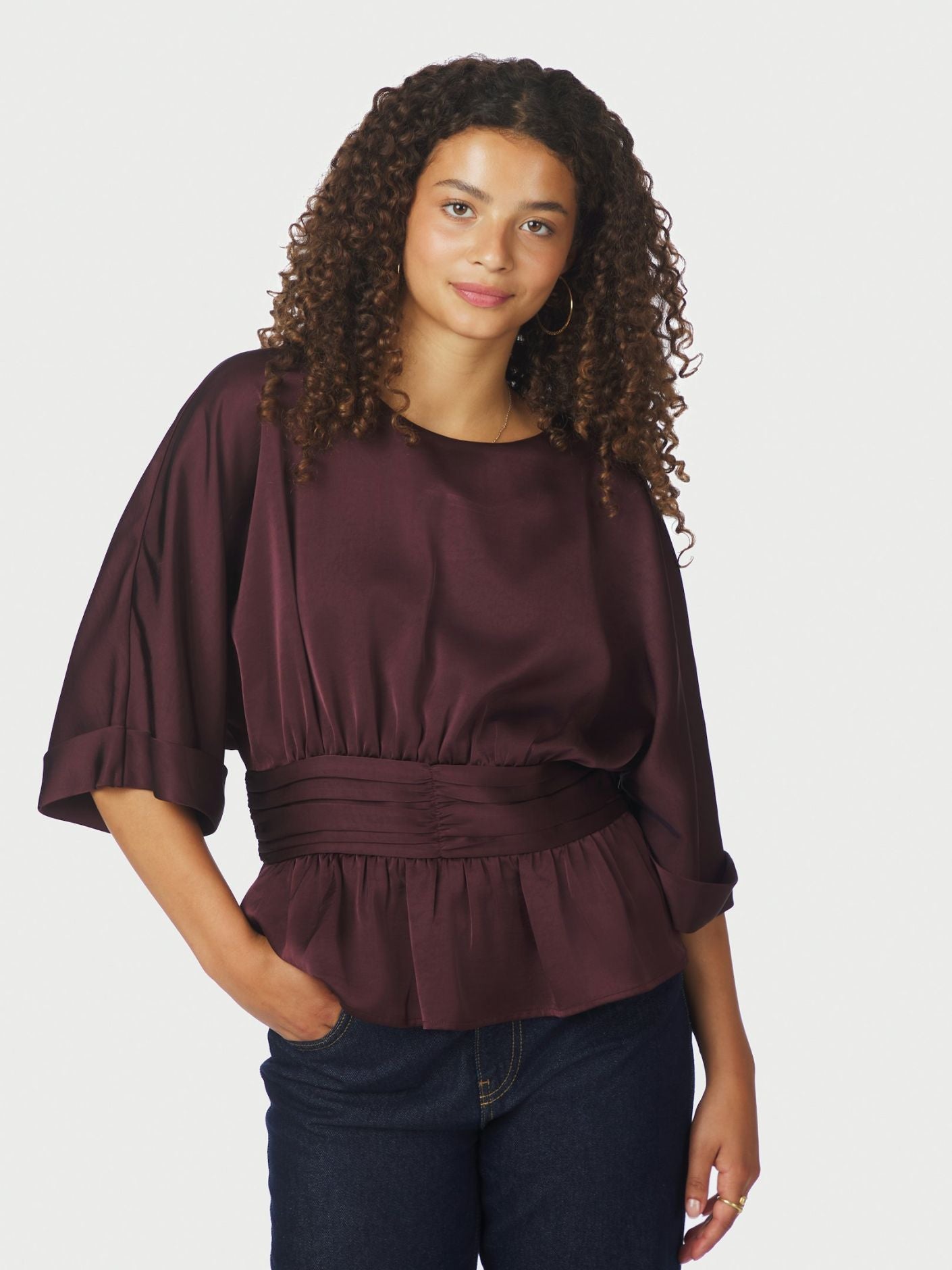 ANNEGRET HEAVY SATEEN BLOUSE