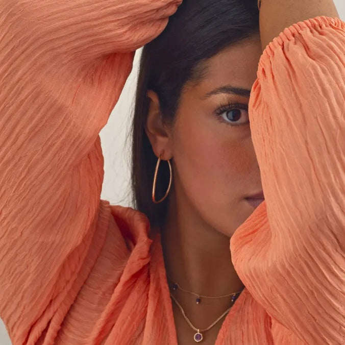 Natalie - Thin Large Hoop Earrings